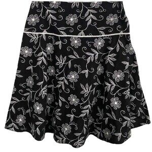 Vintage LAPIS Y2K Skirt S Black & White Cotton Print A Line Fairy Whimsigoth